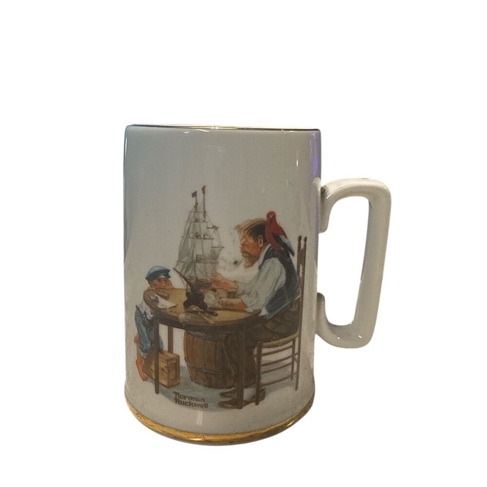 Vintage Norman Rockwell Museum 'For‎ A Good Boy' 8 Ounce Ceramic Mug 1982 Japan